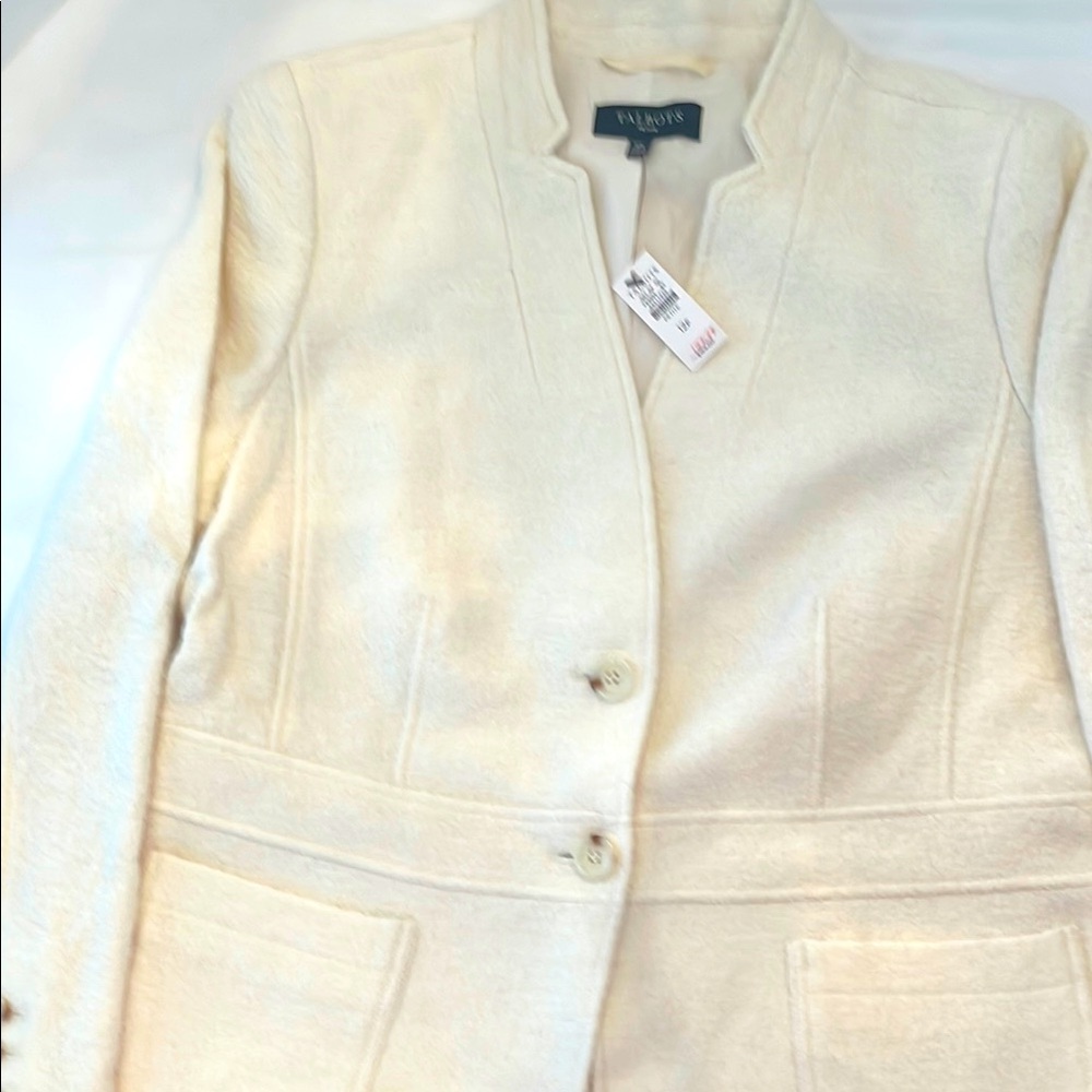 Boiled Wool Like Jacket, Off white
